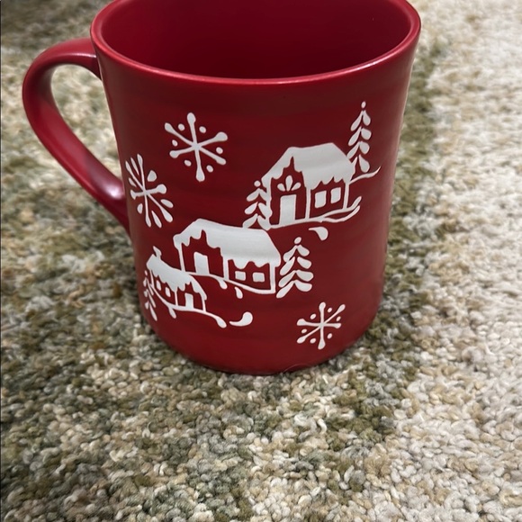 Red and White Holiday Decor Mug with Cozy Winter Scene - Picture 6 of 6